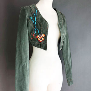 Miss Me Jean Jacket Short Cropped Embroidered